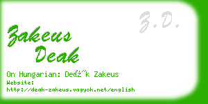 zakeus deak business card